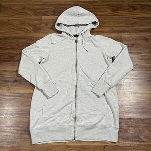 A Pea in the Pod Maternity Zip Up Front Hoodie Long Sleeve Sweater Gray Womens M